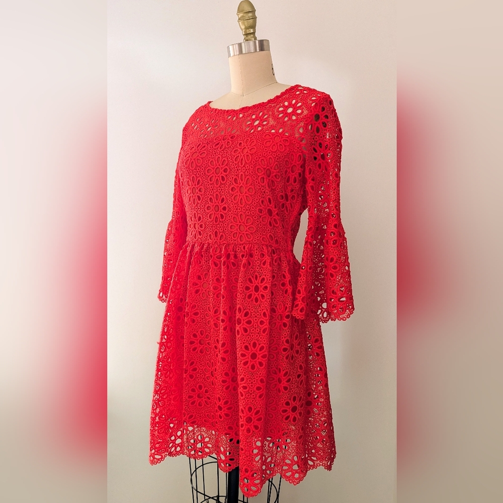 NWT - Jack By BB Dakota - Lauper Eyelet Dress - Poppy Red - Size 4